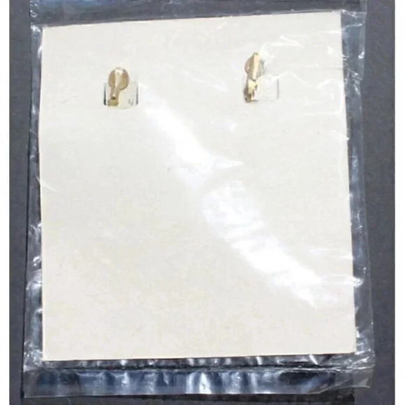 Vintage White Retro Ghost Clip on Earrings Boo Halloween Plastic NOS - Picture 2 of 2